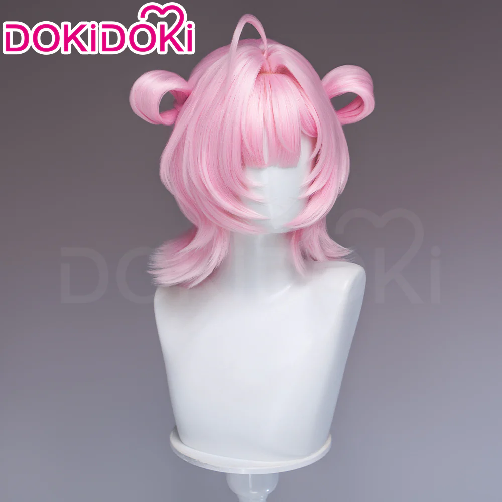 DokiDoki Game Neverness to Everness Cosplay Chiz Wig Short Pink Hair Detachable Braids NTE - Image 3