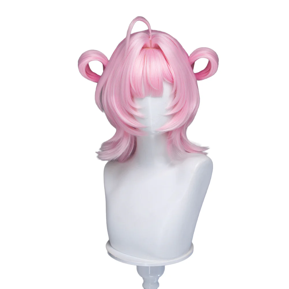 DokiDoki Game Neverness to Everness Cosplay Chiz Wig Short Pink Hair Detachable Braids NTE - Image 5