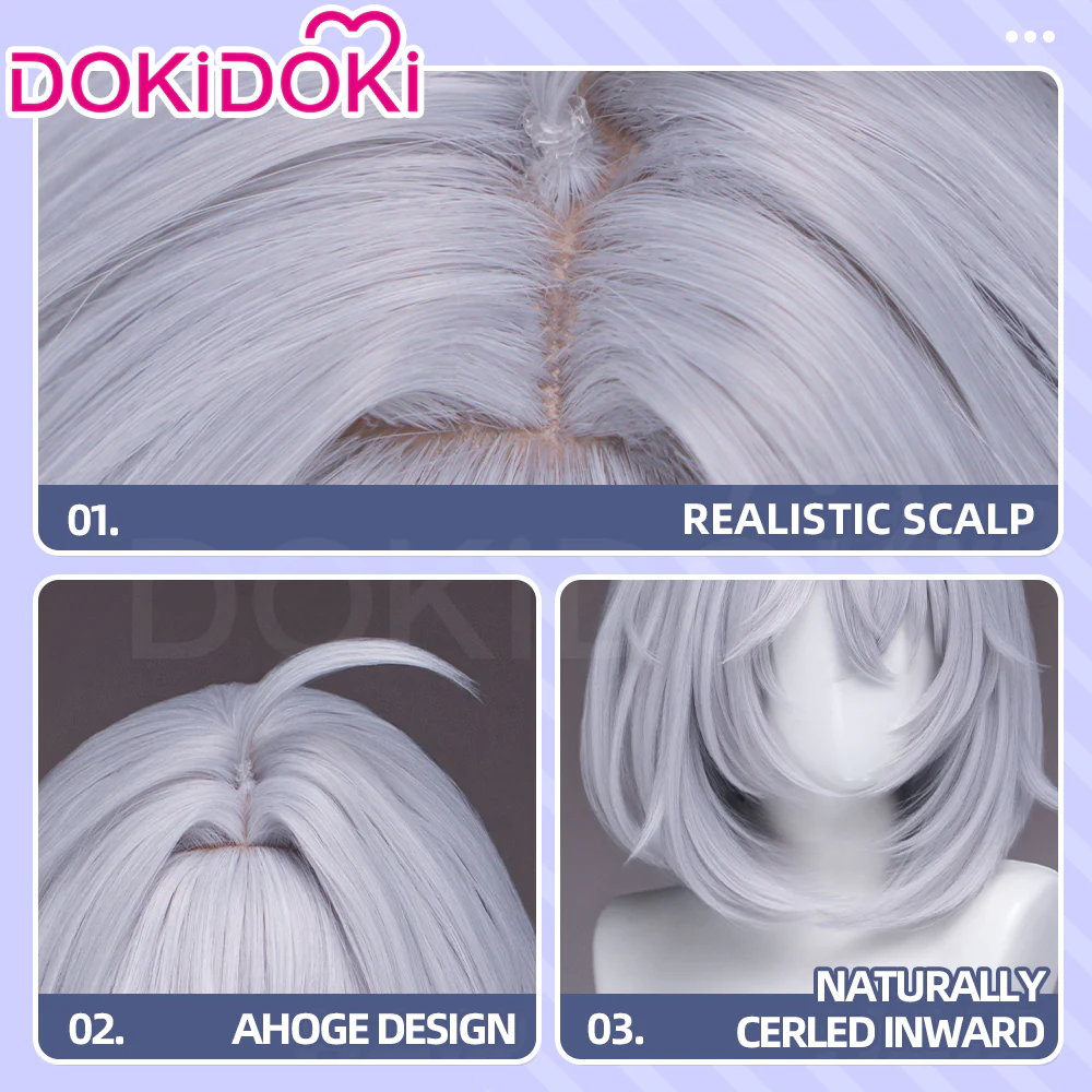 【Ready For Ship】DokiDoki Game Neverness to Everness Cosplay Esper Zero Female Wig Short Straight Grey Hair MC NTE - Image 4