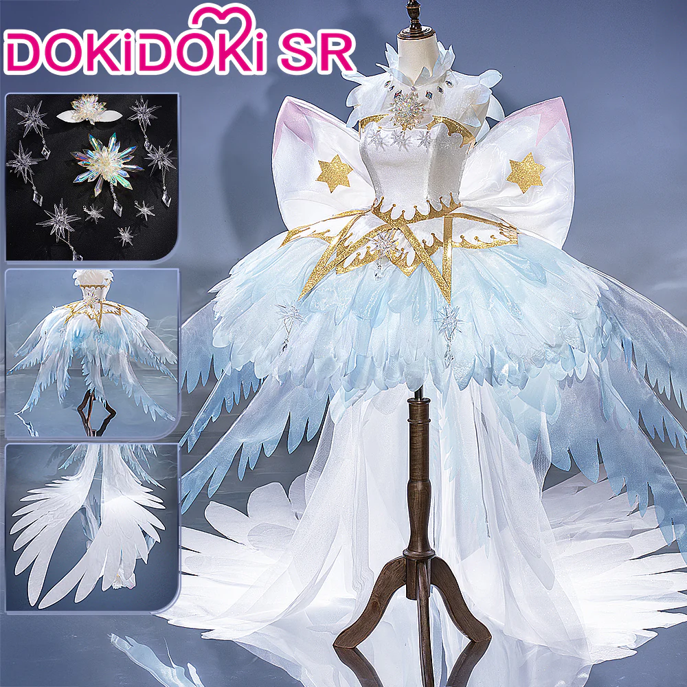 【Ready For Ship】DokiDoki-SR Anime Card Captor Sakura Cosplay Kinomoto Sakura Costume Crystal Feather Dress Women Cardcaptor Sakura Clear Card