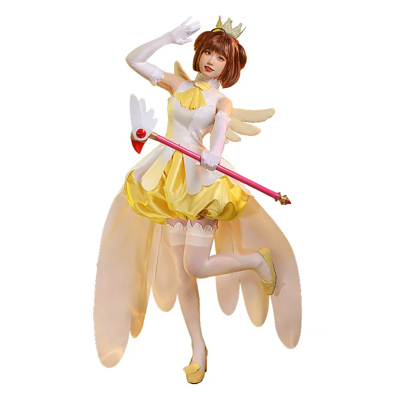 【Partially Ready For Ship】DokiDoki-SR Anime Card Captor Sakura Cosplay Kinomoto Sakura Costume Cute Yellow Dress Women Cardcaptor Sakura - Image 5
