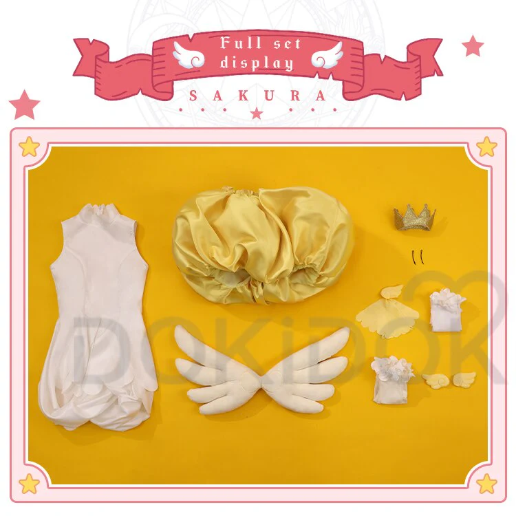 【Partially Ready For Ship】DokiDoki-SR Anime Card Captor Sakura Cosplay Kinomoto Sakura Costume Cute Yellow Dress Women Cardcaptor Sakura - Image 6