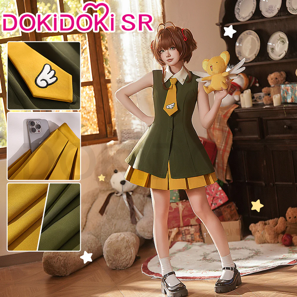 DokiDoki-SR Anime Card Captor Sakura Cosplay Kinomoto Sakura Costume Hong Kong Trip