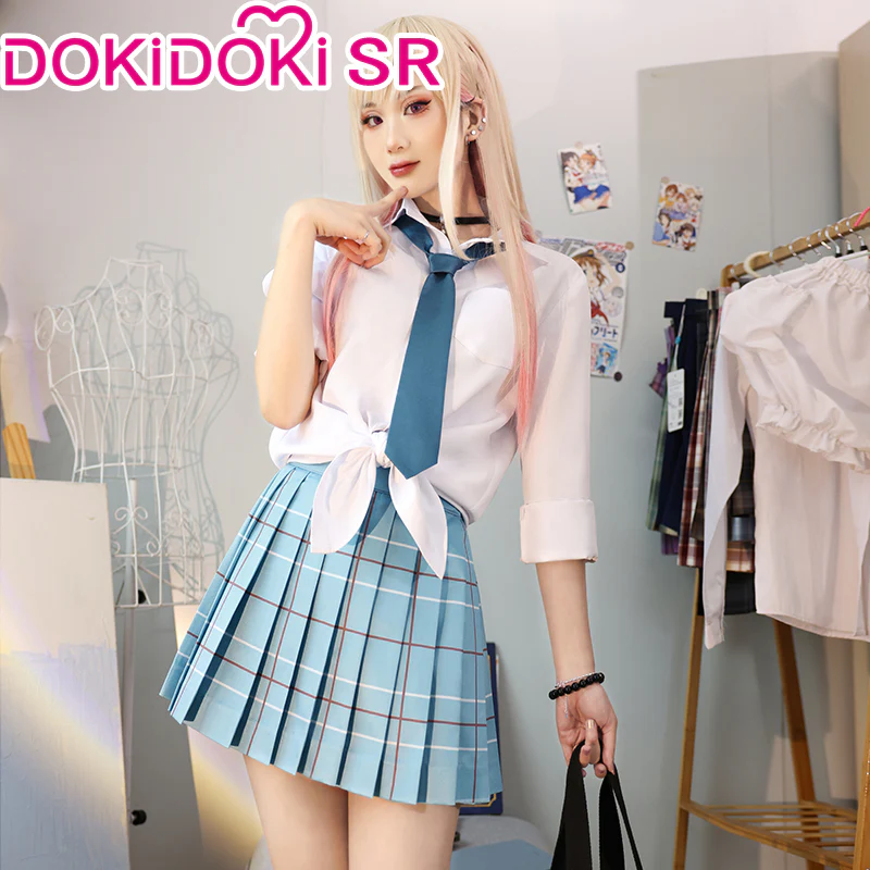 【Ready For Ship】【Last Batch】DokiDoki-SR Anime Cosplay Costume School Uniform White Blue JK - Image 2