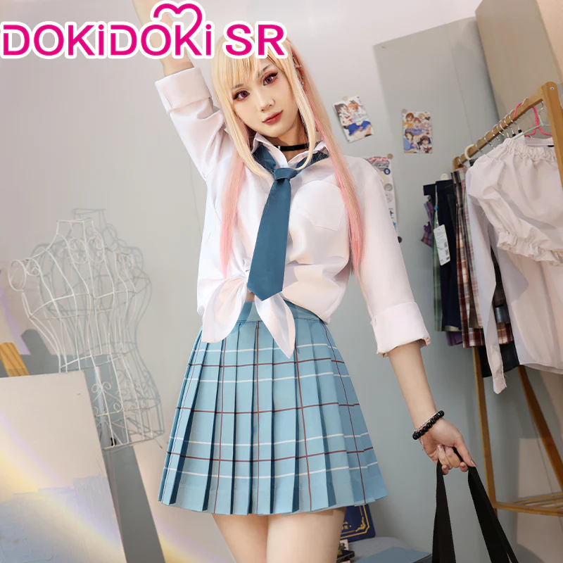 【Ready For Ship】【Last Batch】DokiDoki-SR Anime Cosplay Costume School Uniform White Blue JK - Image 3