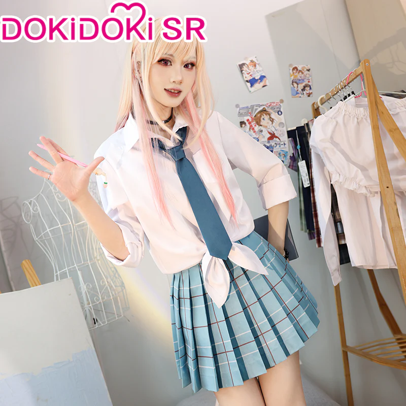【Ready For Ship】【Last Batch】DokiDoki-SR Anime Cosplay Costume School Uniform White Blue JK - Image 4