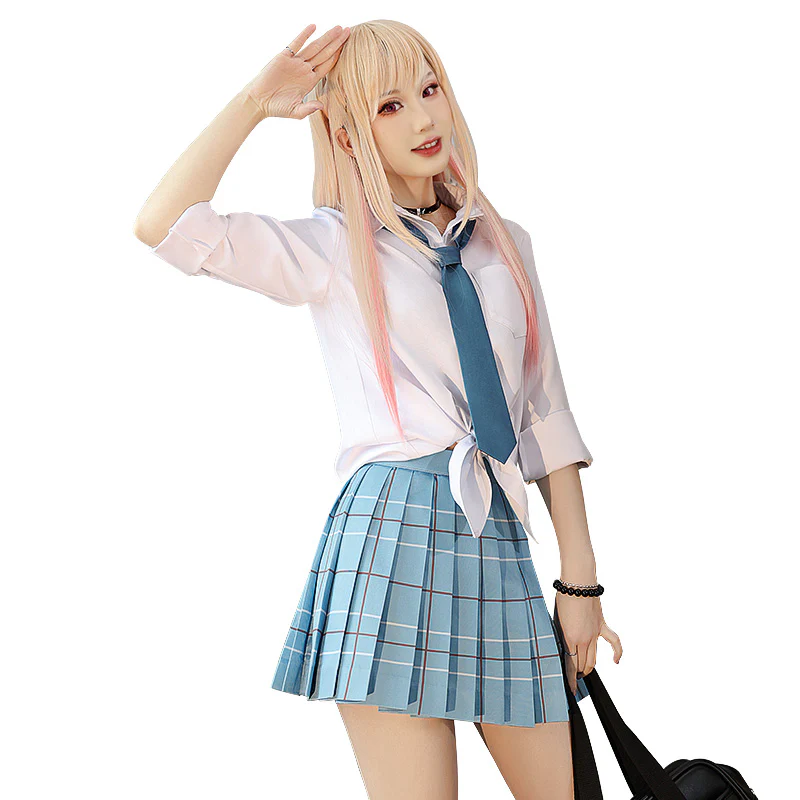 【Ready For Ship】【Last Batch】DokiDoki-SR Anime Cosplay Costume School Uniform White Blue JK - Image 5