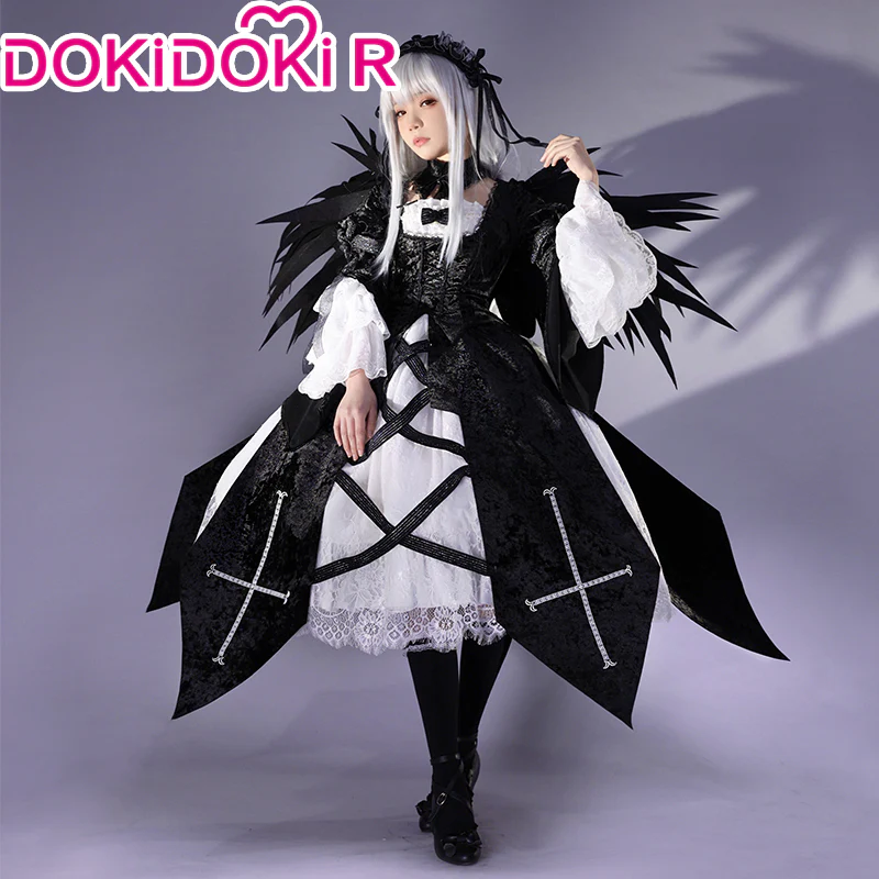 DokiDoki-R Anime Rozen Maiden Cosplay Suigintou Mercury-vapor Lamp Costume Lolita