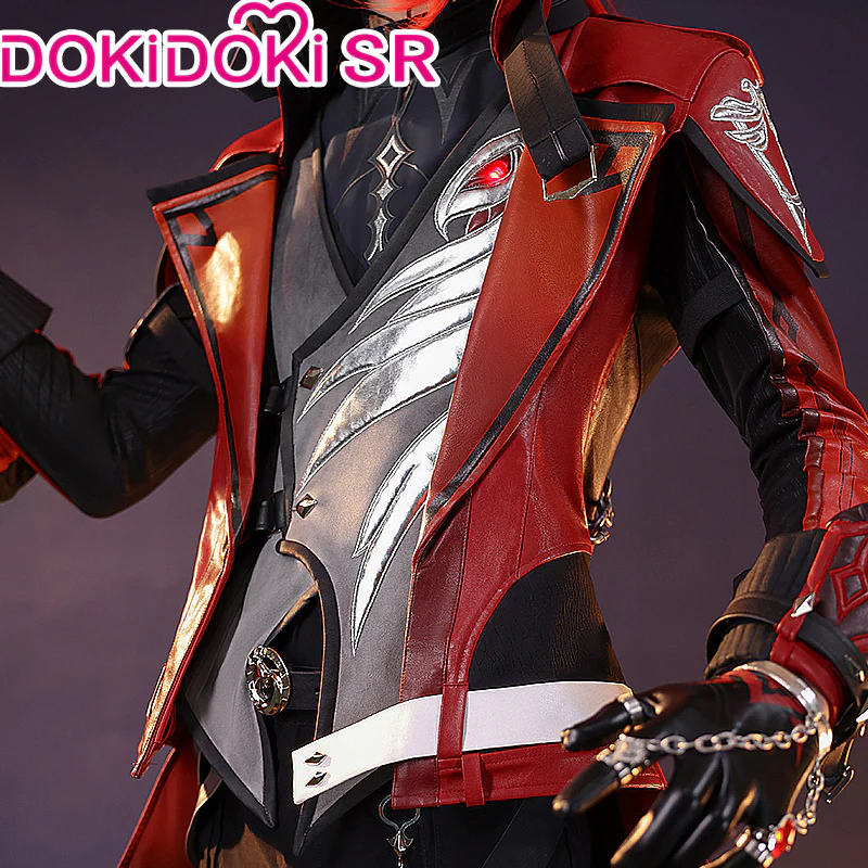 【Ready For Ship】【Last Batch】DokiDoki-SR Game Genshin Impact Cosplay Diluc Costume / Shoes Red Dead of Night - Image 3