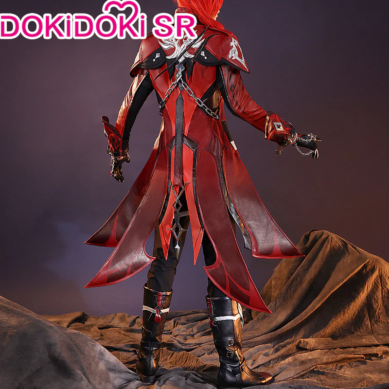 【Ready For Ship】【Last Batch】DokiDoki-SR Game Genshin Impact Cosplay Diluc Costume / Shoes Red Dead of Night - Image 4