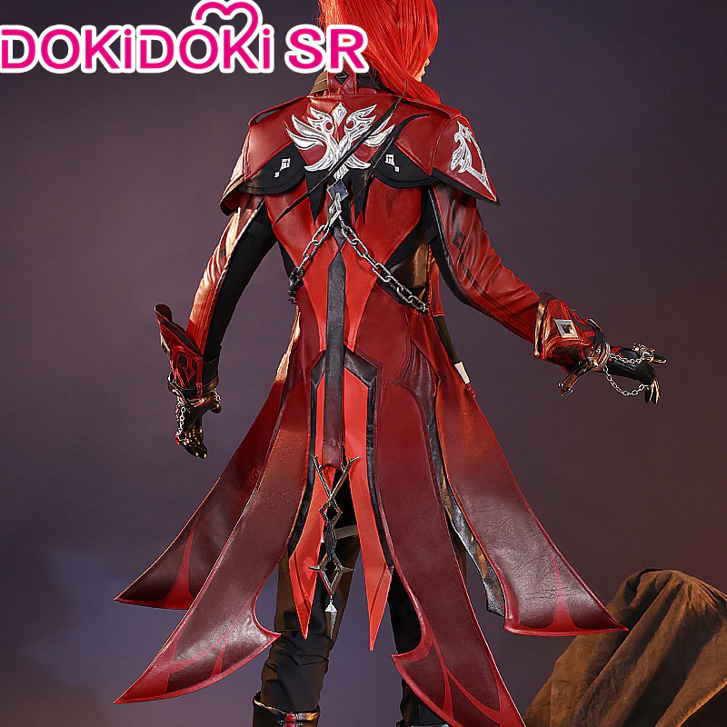【Ready For Ship】【Last Batch】DokiDoki-SR Game Genshin Impact Cosplay Diluc Costume / Shoes Red Dead of Night - Image 5