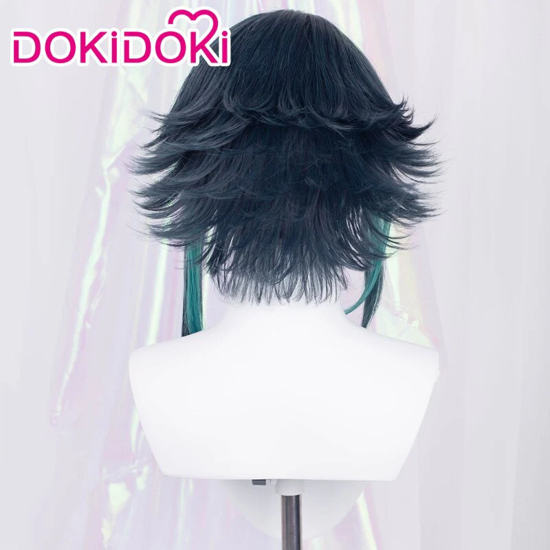 【Ready For Ship】【Front Lace】DokiDoki Game Genshin Impact Cosplay Xiao Wig Short Green Wig - Image 3