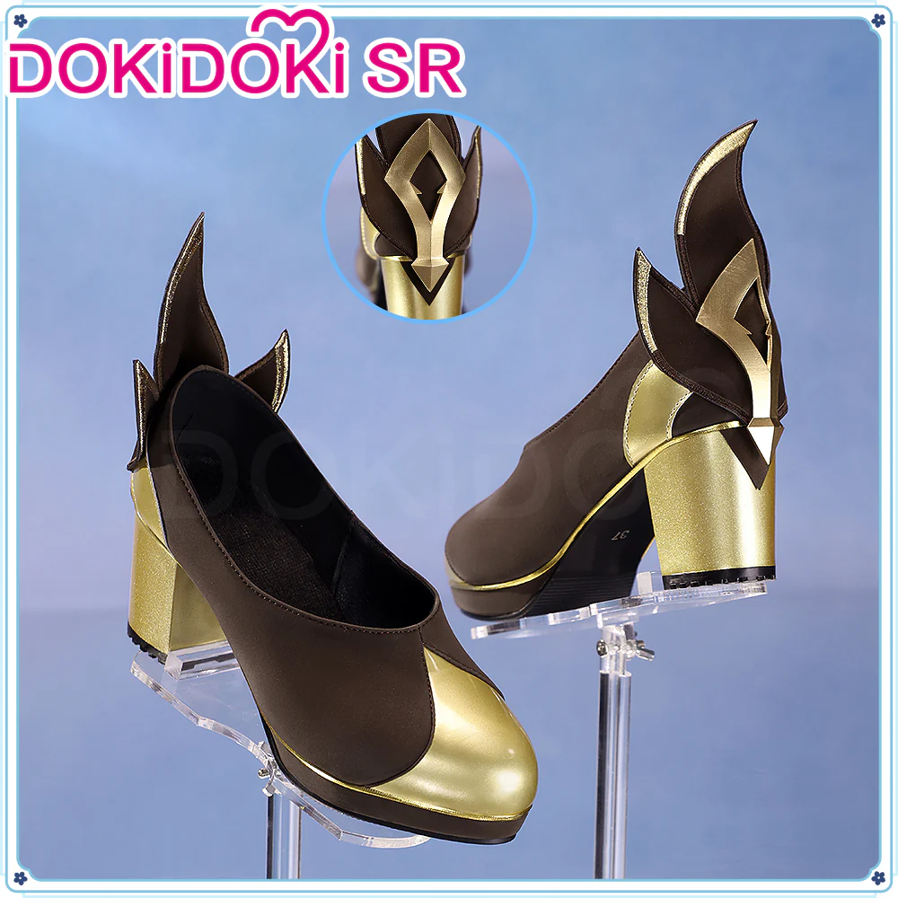 DokiDoki-SR Game Genshin Impact Cosplay Traveler Lumine Shoes As Heaven and Earth Are Made Anew