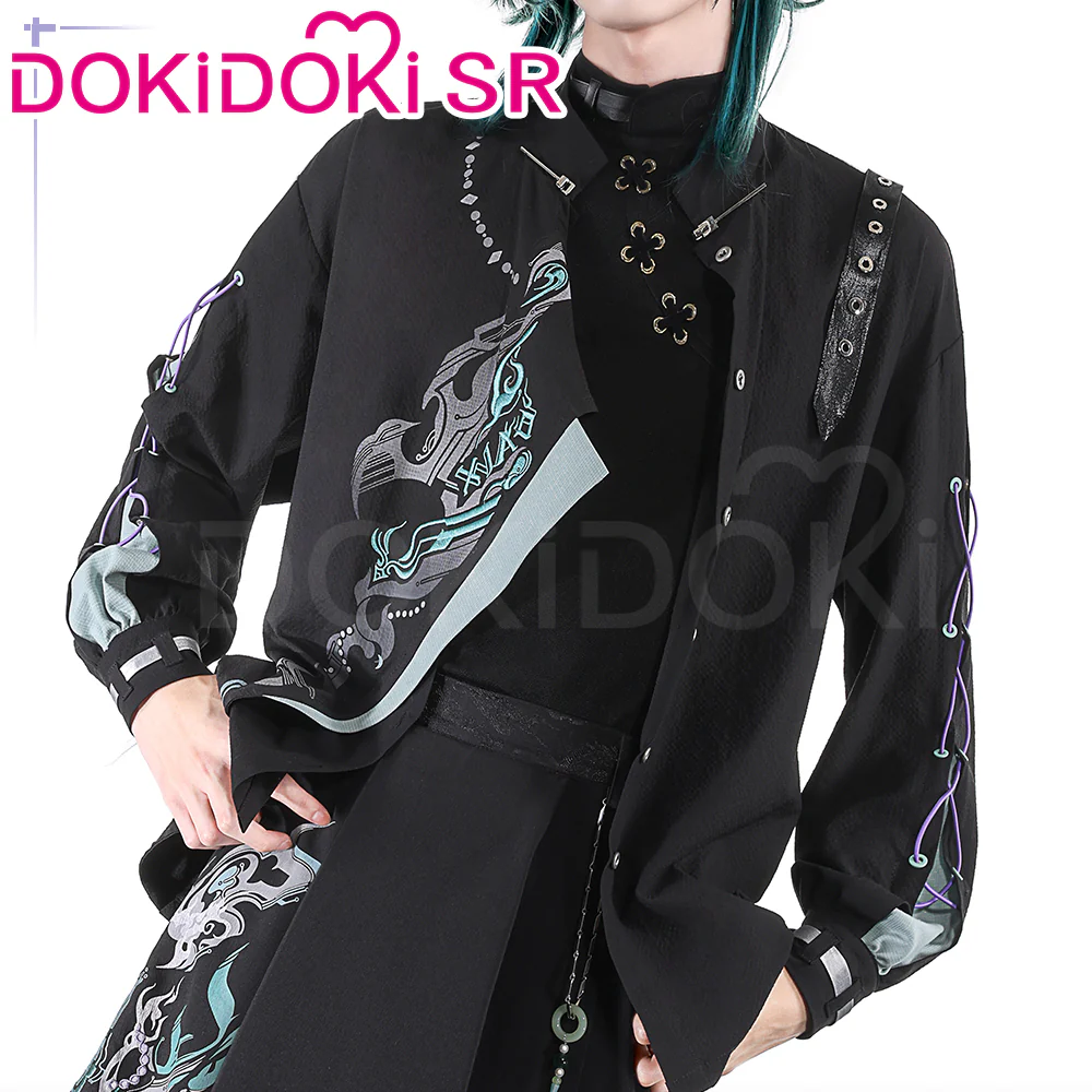 DokiDoki-SR Game Genshin Impact Cosplay Xiao Costume Neo Chinese Style Doujin Casual Wear - Image 4