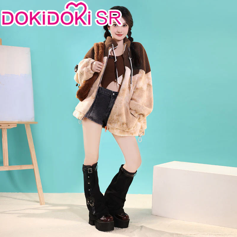【In Stock】DokiDoki-SR Game Genshin Impact Cosplay Zhong Li Cosplay Casual Wear Doujin Winter Furry Coat Zhongli - Image 5