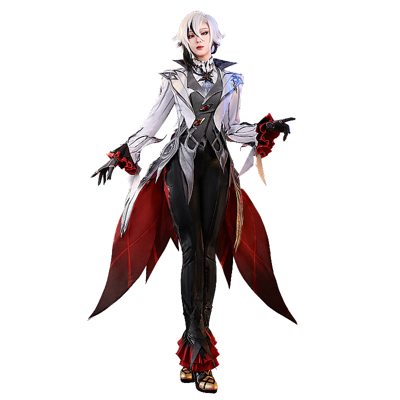 【 Ready For Ship】【Size S-2XL】DokiDoki-SR Game Genshin Impact Fontaine Fatui Harbinger Cosplay The Knave Arlecchino Costume / Shoes - Image 5
