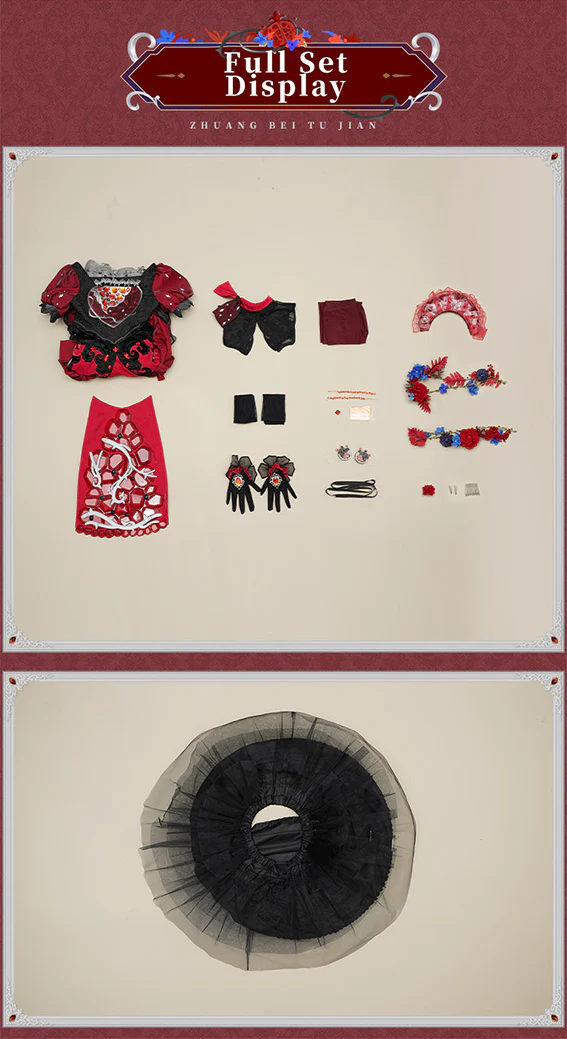 DokiDoki-SR Game Identity V Cosplay Little Girl Miss Pomegranate Plate Costume / Doll / Wig idv - Image 11