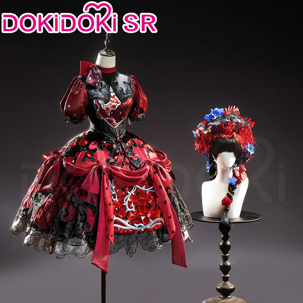 DokiDoki-SR Game Identity V Cosplay Little Girl Miss Pomegranate Plate Costume / Doll / Wig idv - Image 2