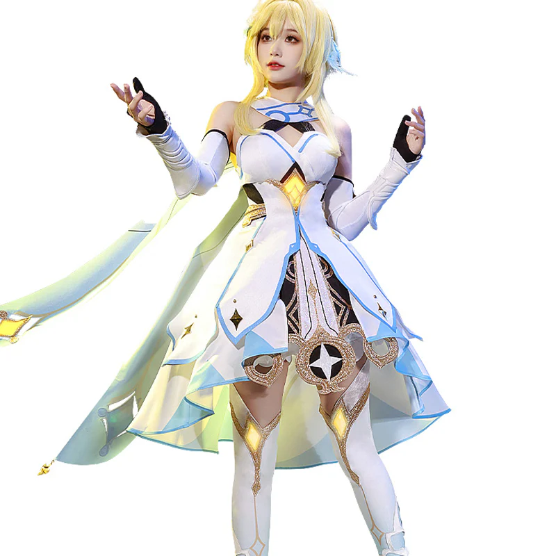【Ready For Ship】【7 Diffrent Lights】DokiDoki-SSR Game Genshin Impact Traveler Lumine Cosplay Costume Ying /Shoes - Image 7
