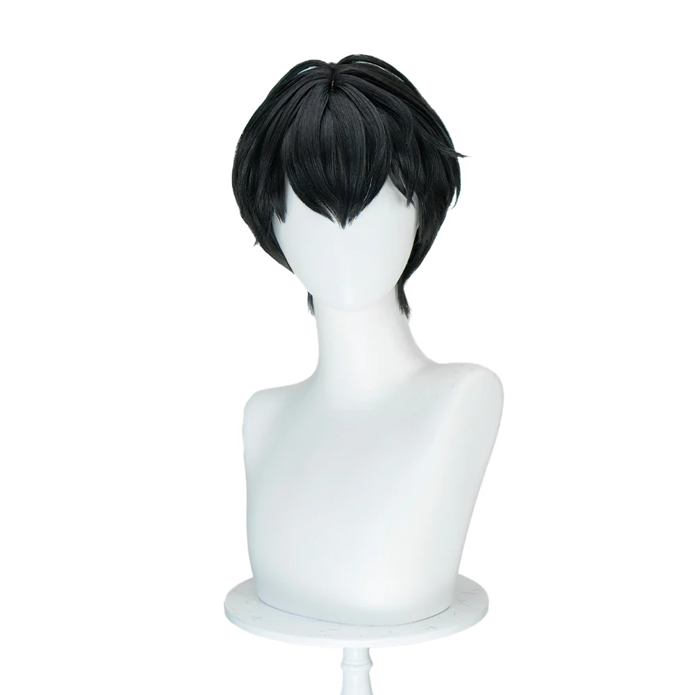【Ready For Ship】DokiDoki Virtual Idol PLAVE Cosplay Hamin Wig Short Straight Black Hair Yu Hamin - Image 5