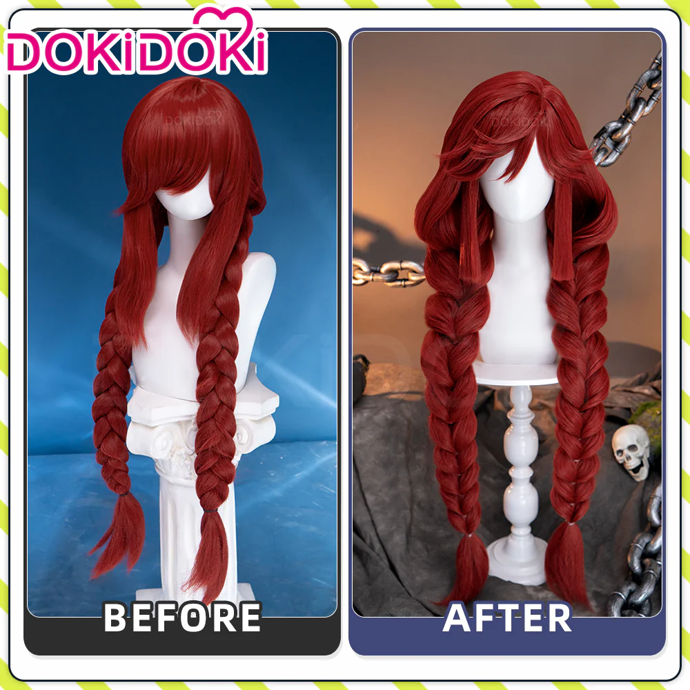 【Ready For Ship】DokiDoki Anime GACHIAKUTA Cosplay Riyo Reaper Wig Long Red Hair Fishtail Braid - Image 9