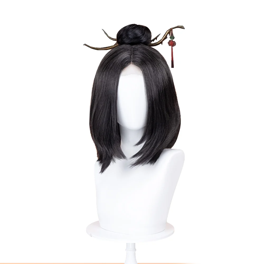 【Front Lace】DokiDoki Game Black Myth Wukong Cosplay Ping Ping Wig Short Straight Black Wig Pingping - Image 5