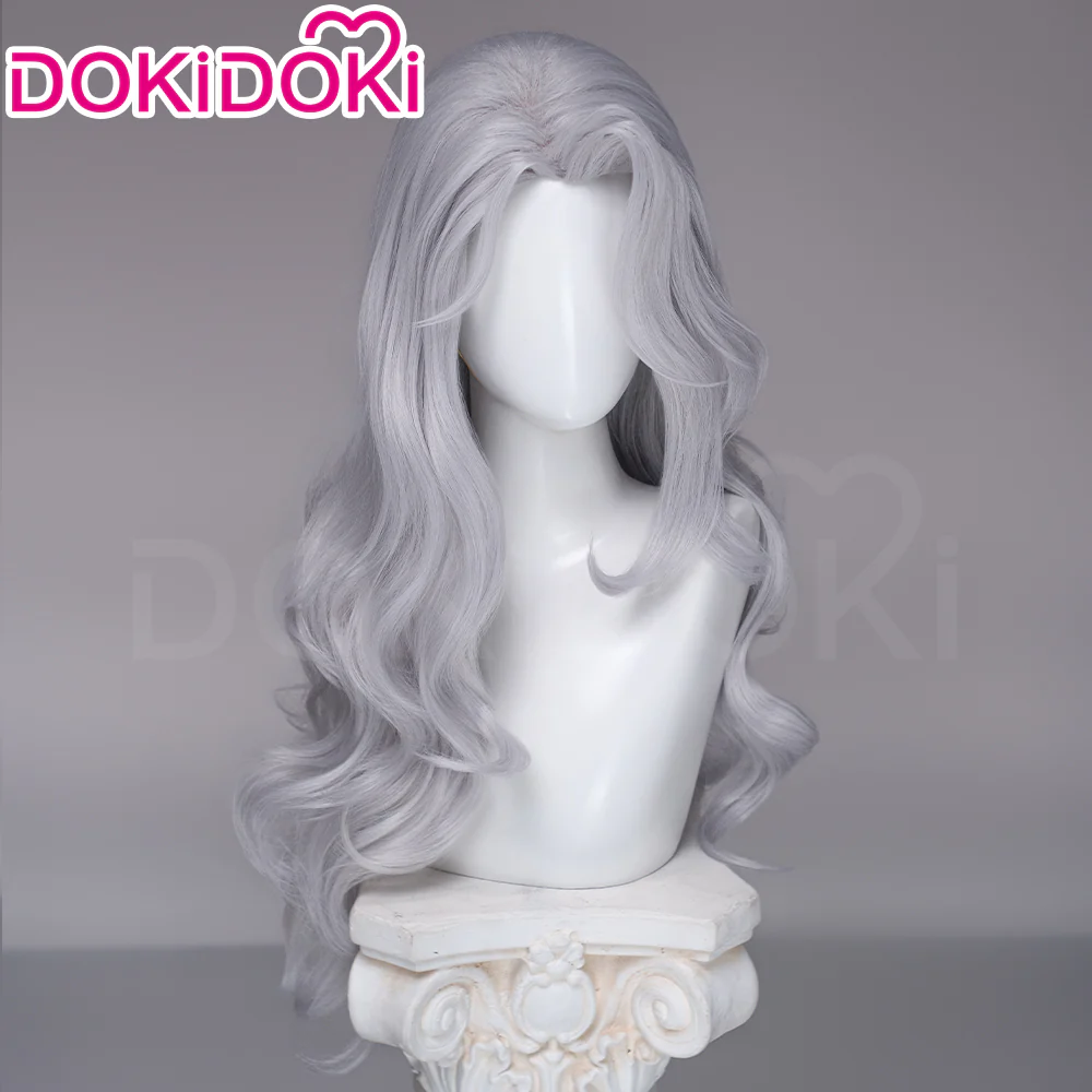 【Ready For Ship】【Front Lace】DokiDoki Game Cosplay Wig Long Curly Silver Hair - Image 3