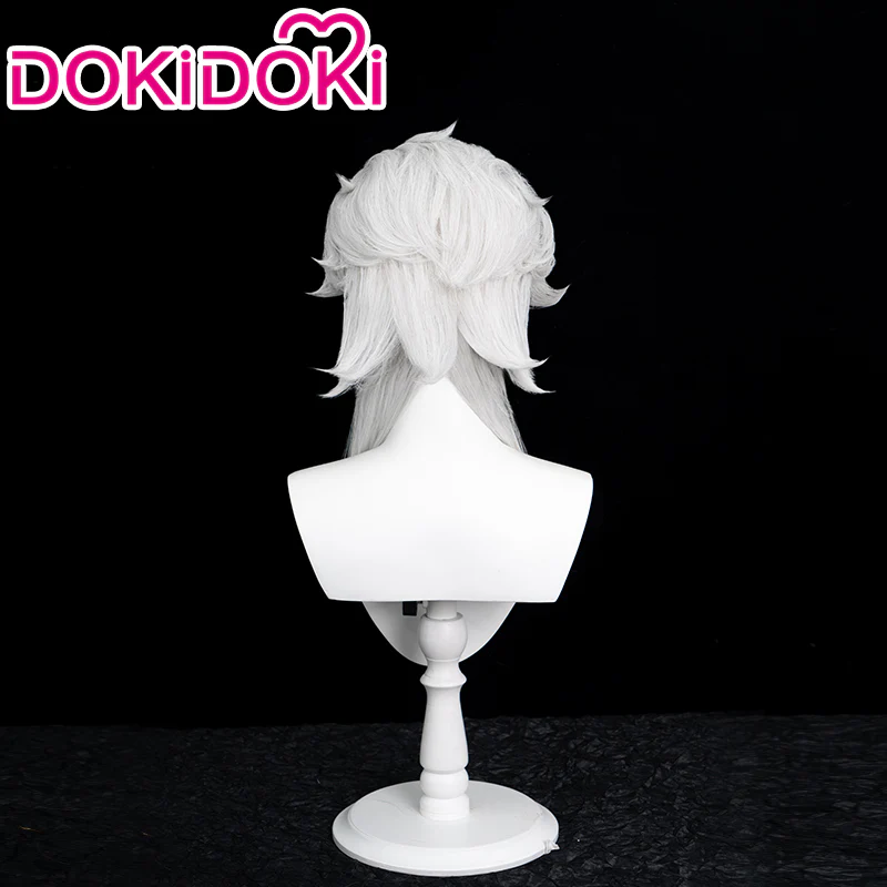 【Ready For Ship】【Front Lace】DokiDoki Game Genshin Impact Fatui Harbinger Cosplay Pierro Cosplay Wig White Front Lace - Image 3