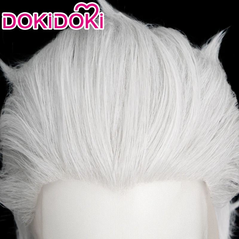 【Ready For Ship】【Front Lace】DokiDoki Game Genshin Impact Fatui Harbinger Cosplay Pierro Cosplay Wig White Front Lace - Image 4