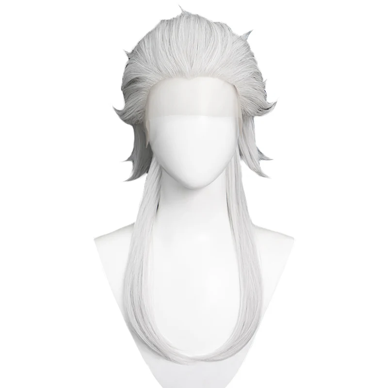 【Ready For Ship】【Front Lace】DokiDoki Game Genshin Impact Fatui Harbinger Cosplay Pierro Cosplay Wig White Front Lace - Image 5
