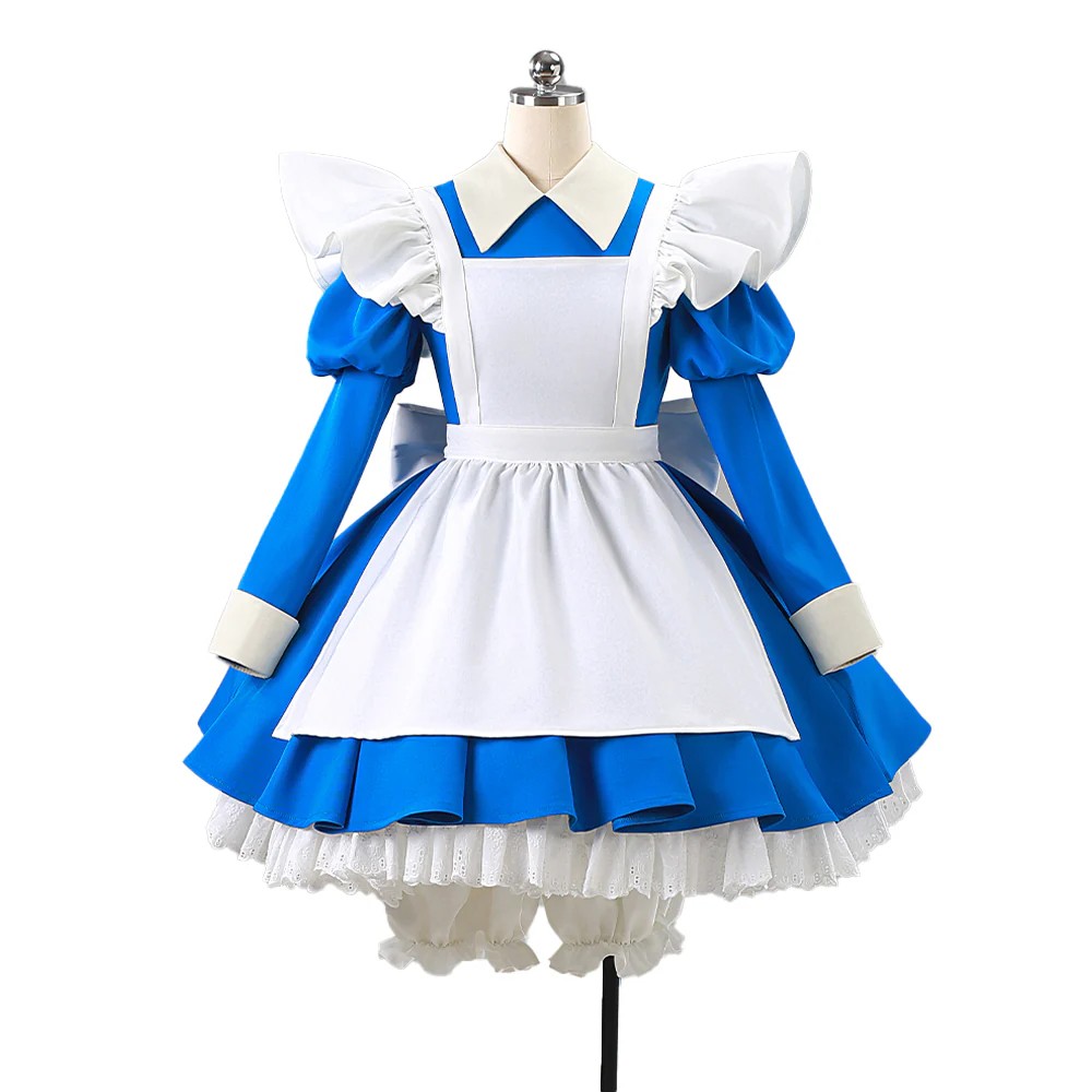 【In Stock】【Size XS-2XL】DokiDoki-R  Anime Card Captor Sakura Cosplay Kinomoto Sakura Alice Costume White Blue Dress / Bow Accessory - Image 5