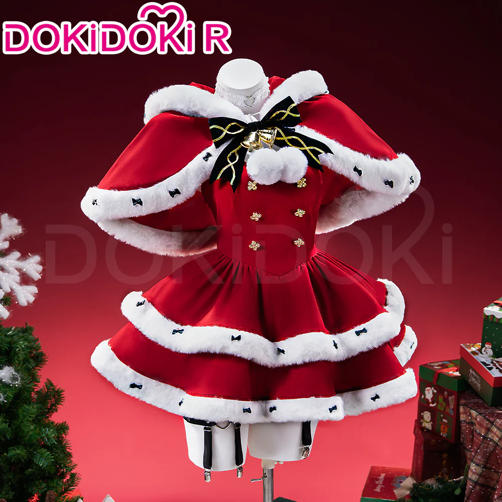 【In Stock】DokiDoki-R Game Cosplay Costume Christmas Red Dress
