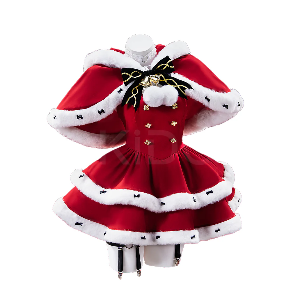 【In Stock】DokiDoki-R Game Cosplay Costume Christmas Red Dress - Image 5