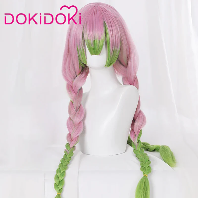 【Ready For Ship】DokiDoki Anime Cosplay Wig Long Pink & Green Hair Halloween - Image 2