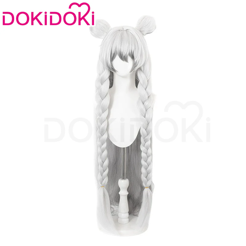 【In Stock】DokiDoki Game Arknights Cosplay Pramanix the Prerita Wig Long Curly Silver Hair Anya Silverash