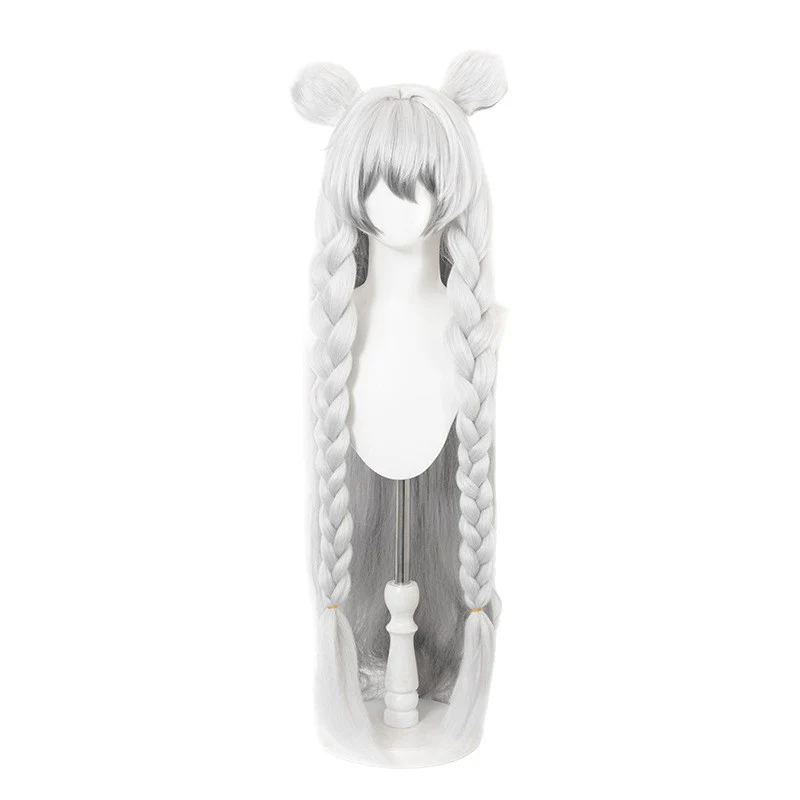 【In Stock】DokiDoki Game Arknights Cosplay Pramanix the Prerita Wig Long Curly Silver Hair Anya Silverash - Image 2