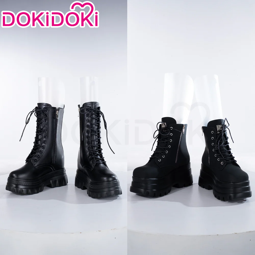 【Partially Ready For Ship】【12CM】DokiDoki Height Increasing Shoes / Elevator Shoes Martin Boots Black White 12CM Platform Shoes - Image 3