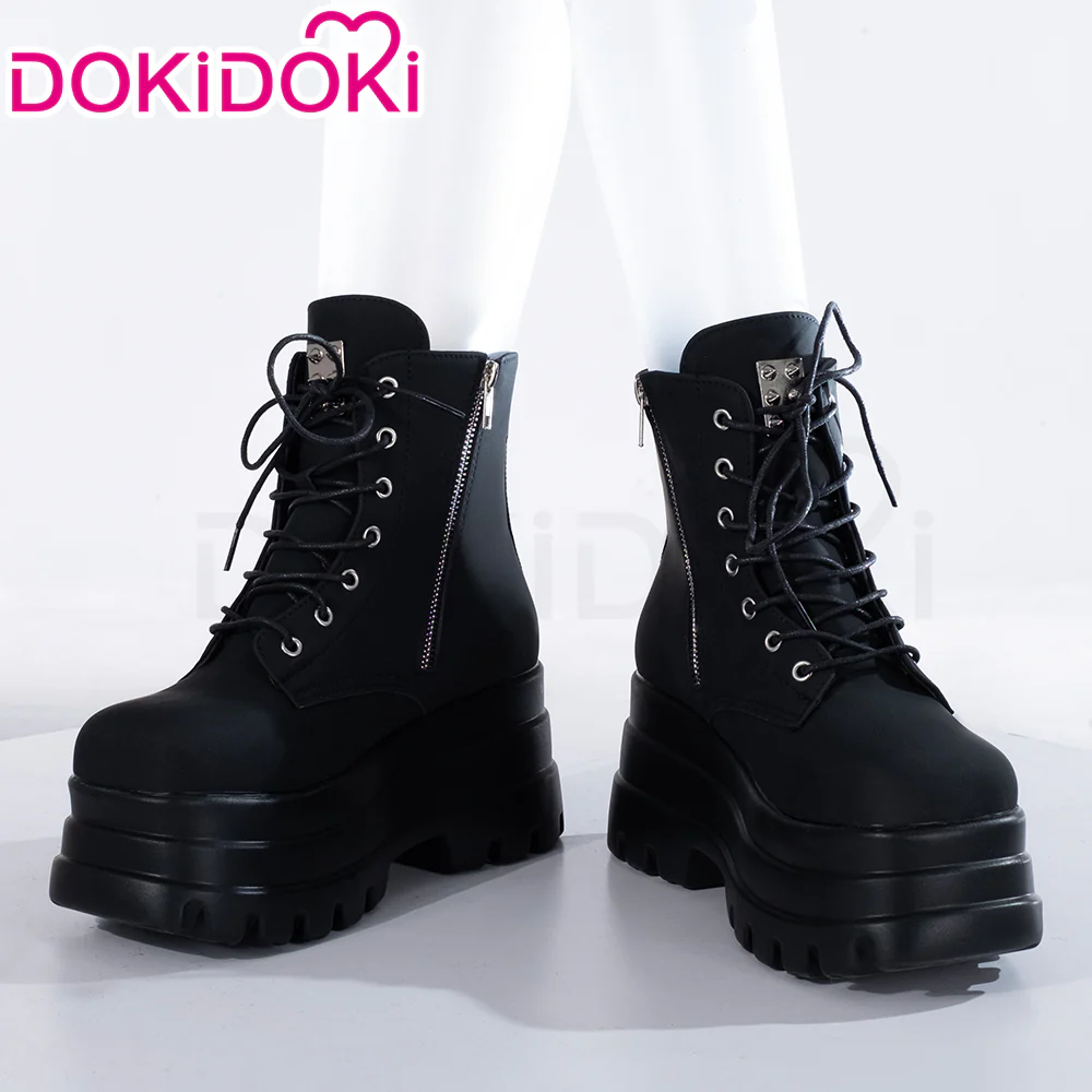 【Partially Ready For Ship】【12CM】DokiDoki Height Increasing Shoes / Elevator Shoes Martin Boots Black White 12CM Platform Shoes - Image 5