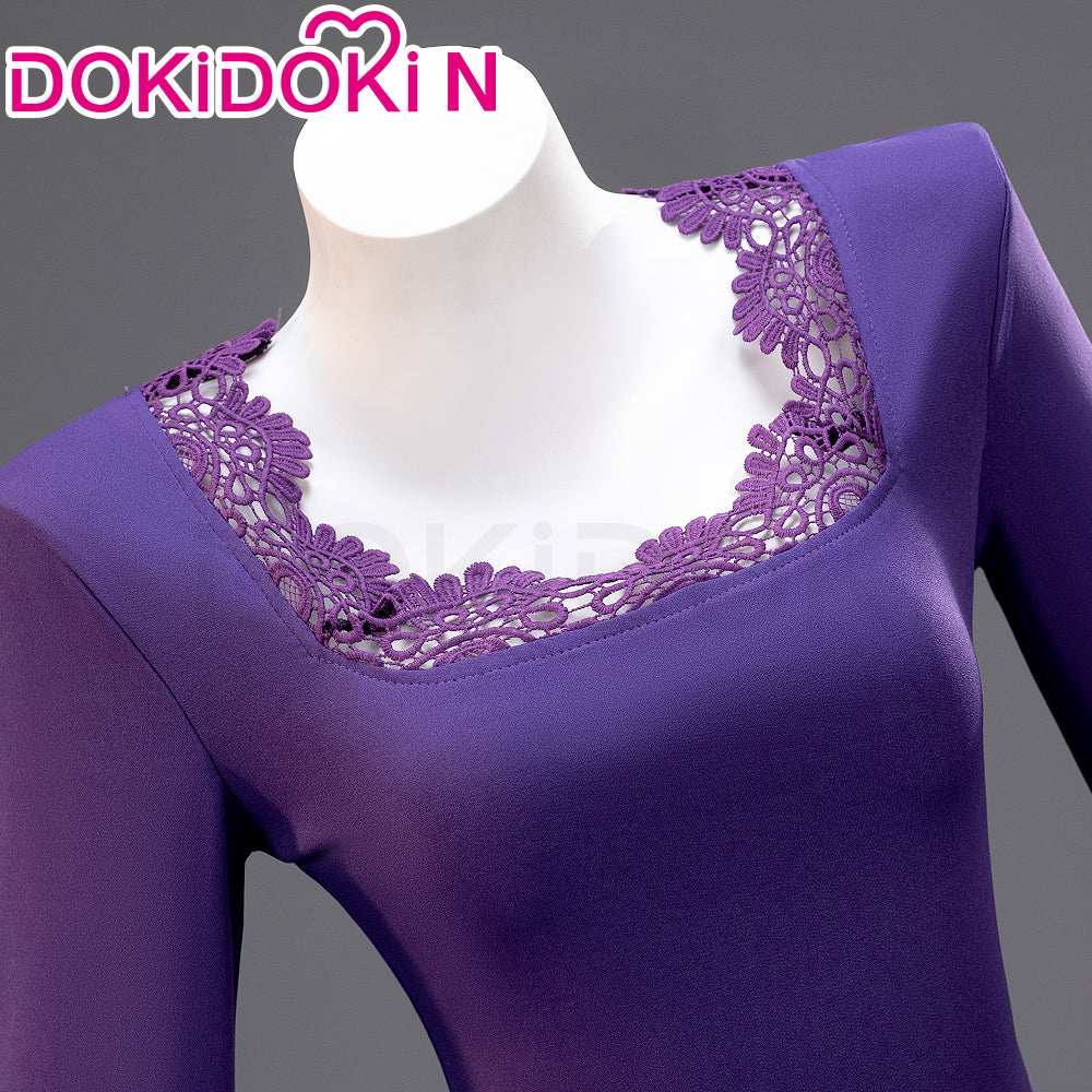 【In Stock】【Size XS-3XL】DokiDoki-N Anime Cosplay  Women Costume Purple Dress Suit - Image 3