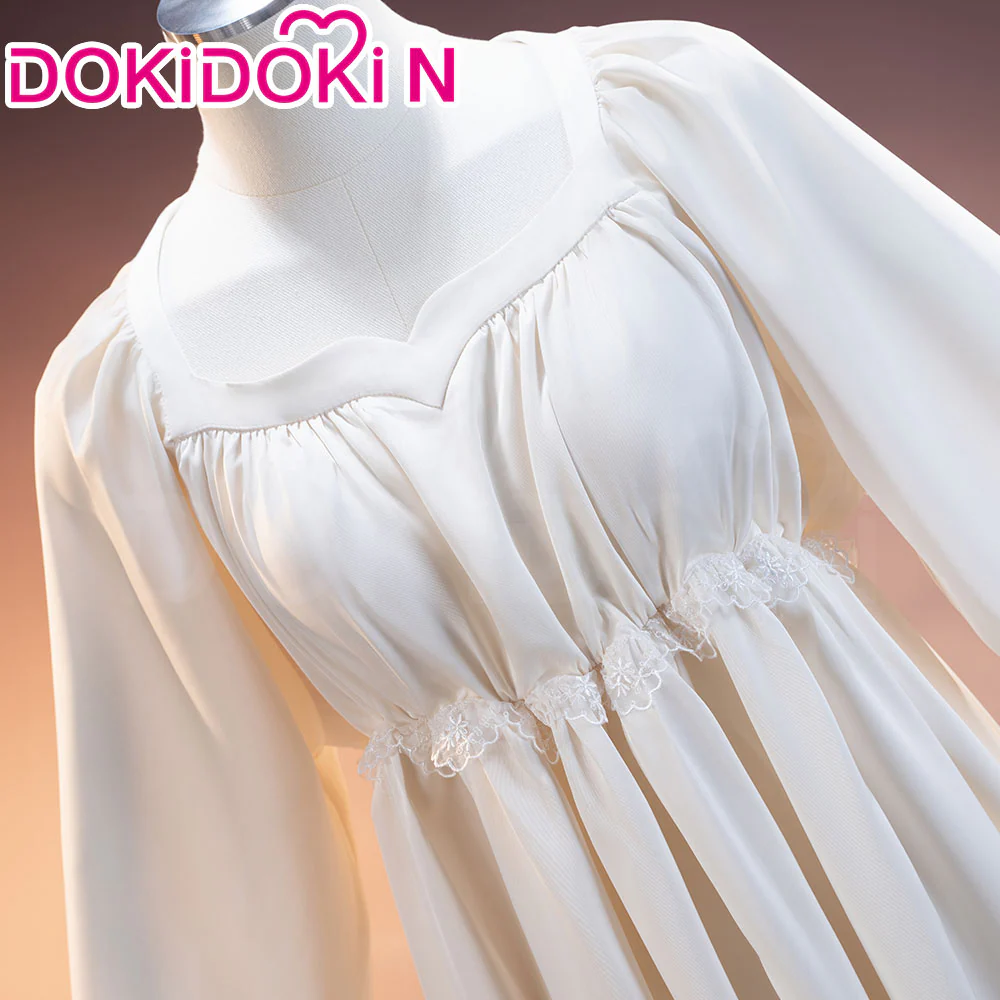 【In Stock】DokiDoki-N Movie Cosplay Costume White Loose Sleep Dress - Image 3