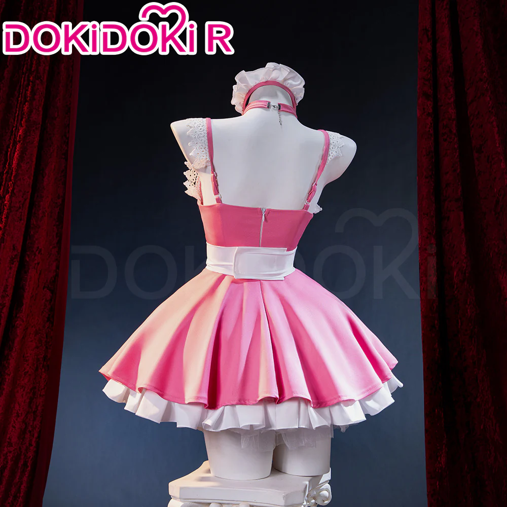 DokiDoki-R Anime Cosplay Costume Lace Pink Bow Dress Sweets Paradise Maid Outfit - Image 2