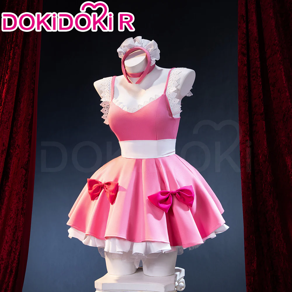 DokiDoki-R Anime Cosplay Costume Lace Pink Bow Dress Sweets Paradise Maid Outfit - Image 3