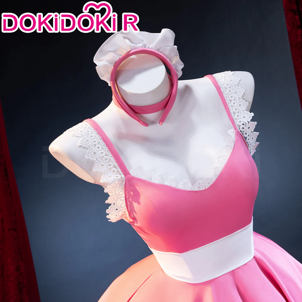DokiDoki-R Anime Cosplay Costume Lace Pink Bow Dress Sweets Paradise Maid Outfit - Image 4