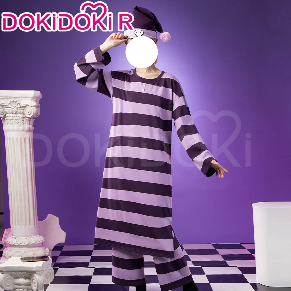 【In Stock】DokiDoki-R Anime Cosplay Costume Purple Striped Pajamas