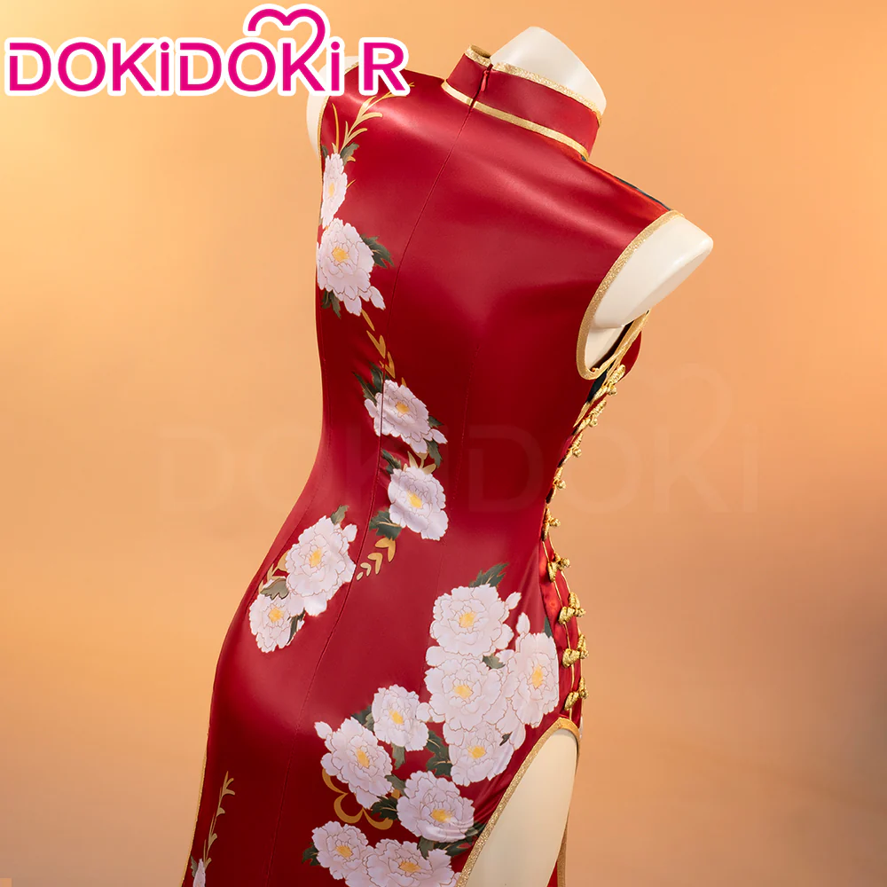【Ready For Ship】【Last Batch】DokiDoki-R Anime Cosplay Costume Red Cheongsam - Image 4