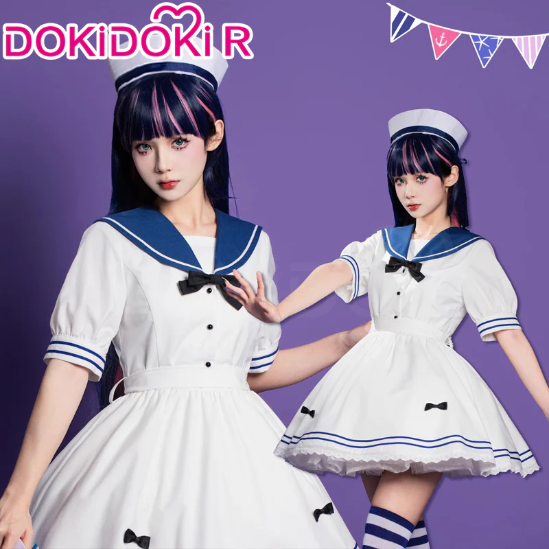 【In Stock】DokiDoki-R Anime Cosplay Costume Blue Navy Dress