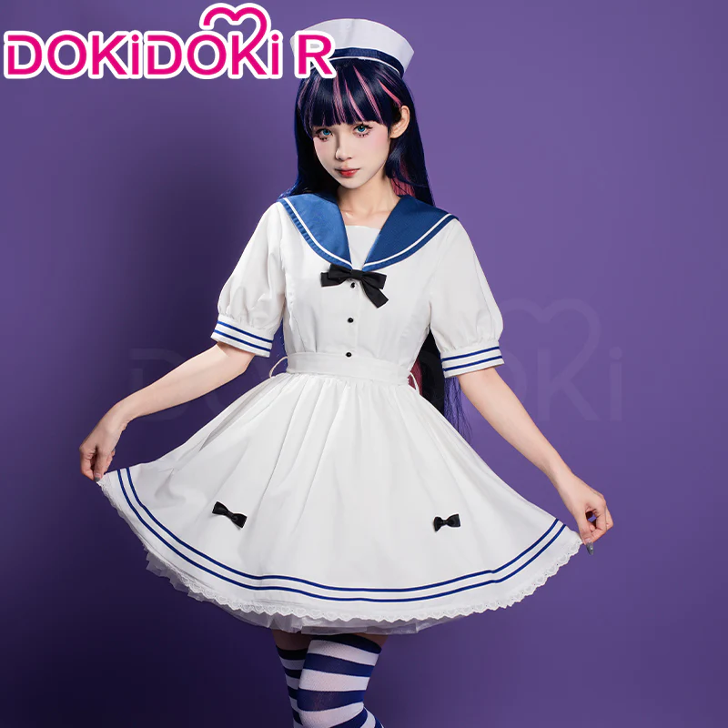 【In Stock】DokiDoki-R Anime Cosplay Costume Blue Navy Dress - Image 2