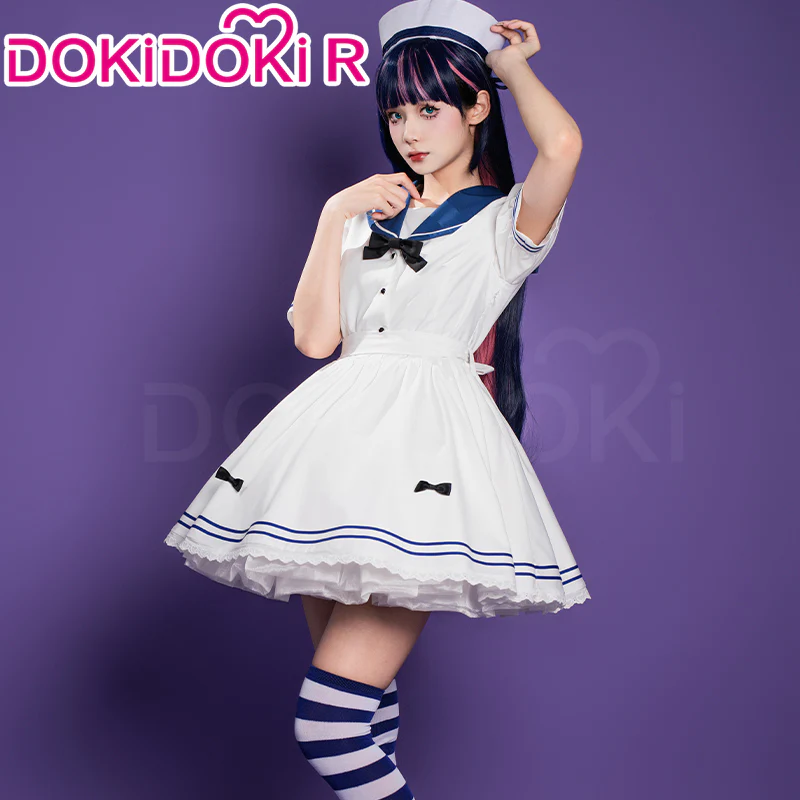 【In Stock】DokiDoki-R Anime Cosplay Costume Blue Navy Dress - Image 3