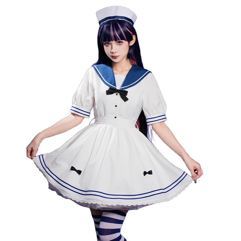 【In Stock】DokiDoki-R Anime Cosplay Costume Blue Navy Dress - Image 5