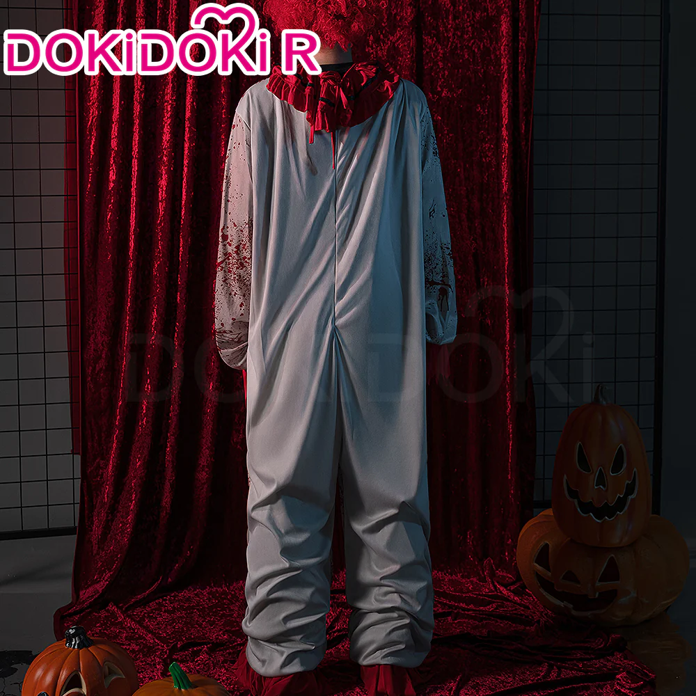 【In Stock】DokiDoki-R Cosplay Halloween Creepy Clown Costume White Red Suit Scary Clown Jumpsuit - Image 2